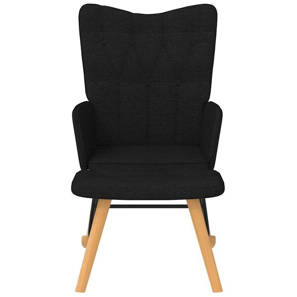 vidaXL gyngestol med fodskammel stof sort