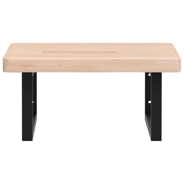 vidaXL badeværelseshylde stål og massivt egetræ