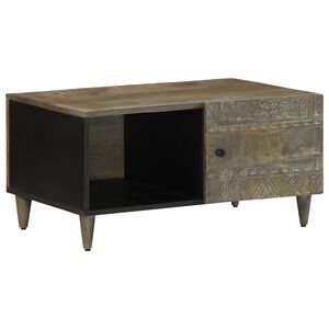vidaXL sofabord 80x50x40 cm massivt mangotr&aelig; lysegr&aring;