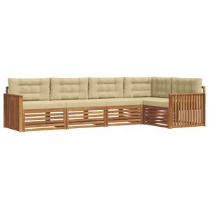 vidaXL Udend&oslash;rs sofagruppe med pude 5 pcs Naturlig og Beige