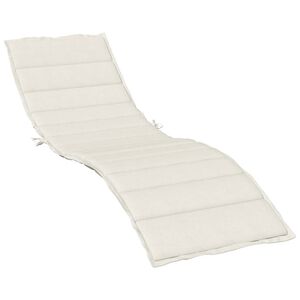 vidaXL hynde til liggestol 200x50x4 cm stof meleret cremefarvet