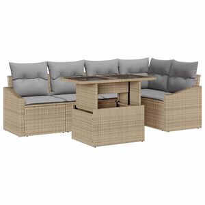 vidaXL Havesofa S&aelig;t 6 stk. Beige og lys gr&aring;