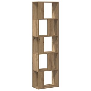 vidaXL bogreol 45x23,5x162,5 cm 5 hylder konstrueret tr&aelig; eg
