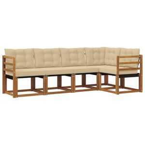 vidaXL Udend&oslash;rs sofagruppe 5 stk. Naturlig og Beige