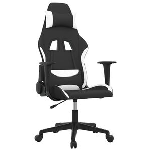 vidaXL gamingstol stof sort og hvid