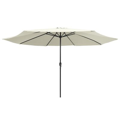 vidaXL udendørs parasol med metalstang 400 cm sandfarvet