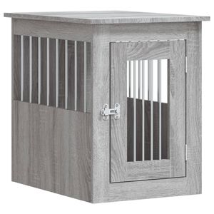 vidaXL hundebur 45x62x59 cm konstrueret tr&aelig; gr&aring; sonoma-eg