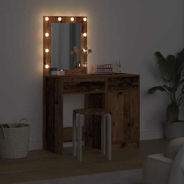 vidaXL Kl&aelig;deskab med d&oslash;r 2 pcs Brun 50 x 41 x 135 cm Konstrueret tr&aelig;