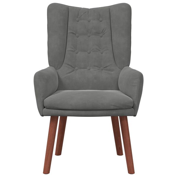 vidaXL l&aelig;nestol M&oslash;rkegr&aring; 63 x 67 x 94 cm Fl&oslash;jl