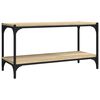 vidaXL tv-bord 80x33x41 cm konstrueret tr&aelig; og st&aring;l sonoma-eg