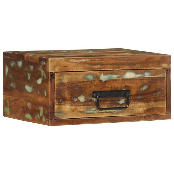 vidaXL væghængt sengebord massivt genbrugstræ