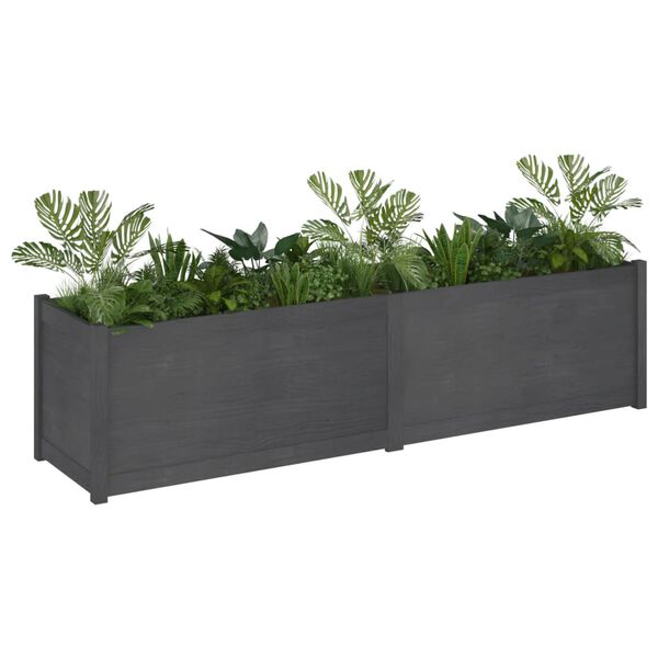 vidaXL plantekasse 200x50x50 cm massivt fyrretræ grå