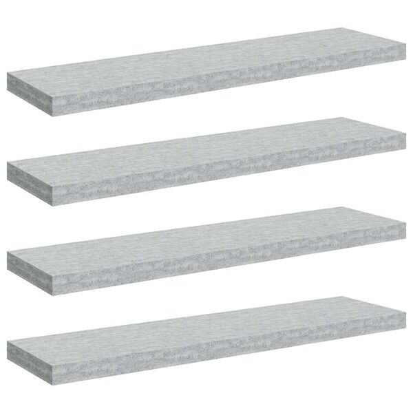 vidaXL sv&aelig;vehylder 4 stk. 90x23,5x3,8 cm MDF betongr&aring;