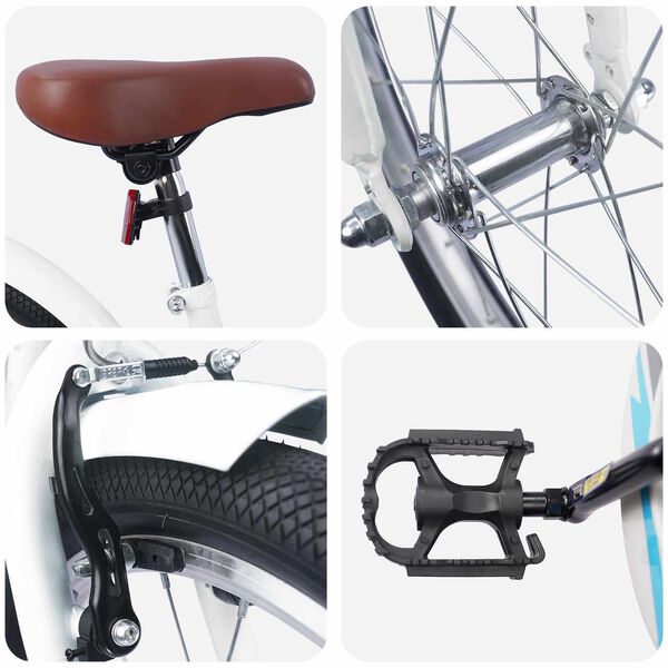 vidaXL B&oslash;rnecykel 20 tommer til b&oslash;rn i alderen 6-11 &aring;r Hvid