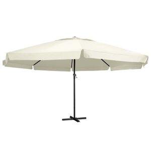 vidaXL haveparasol med aluminiumstang 600 cm sandhvid