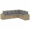 vidaXL sofas&aelig;t til haven 6 dele med hynder polyrattan beige