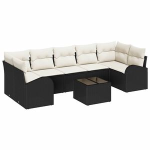 vidaXL Havesofa S&aelig;t 8 stk. 7-Antal s&aelig;der Sort og Cream polyrattan
