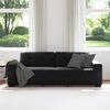 vidaXL Sofa 3 pcs Brun Linned-blandet stof