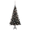 vidaXL kunstigt juletr&aelig; med lys og kugles&aelig;t 180 cm PVC sort