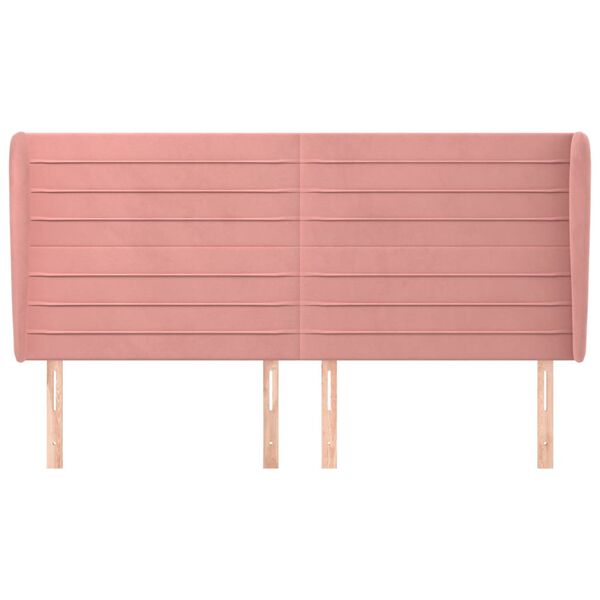 vidaXL sengegavl med kanter 203x23x118/128 cm fl&oslash;jl lyser&oslash;d