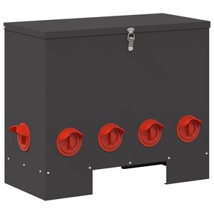 vidaXL H&oslash;nsefoder Sort 60,5 x 29 x 51 cm Koldvalset St&aring;l