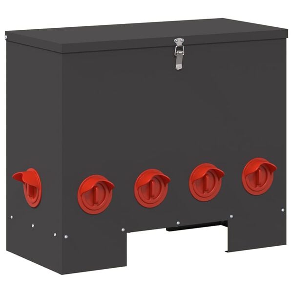 vidaXL H&oslash;nsefoder Sort 60,5 x 29 x 51 cm Koldvalset St&aring;l