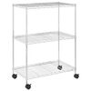 vidaXL opbevaringsstativ med 3 hylder og hjul 60x35x81 cm 150 kg krom
