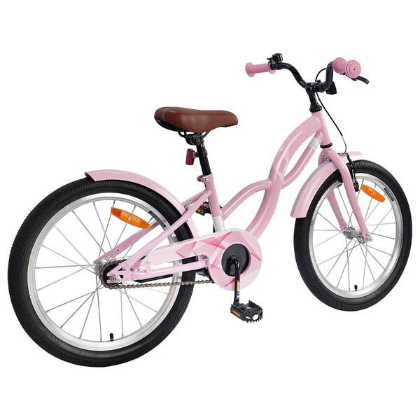 vidaXL B&oslash;rnecykel 18 tommer til 5-7 &aring;r gammel Lys pink