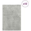 vidaXL Dekor Panels 12 pcs Beton Grå 30 x 42 x 0.27 cm Konstrueret træ