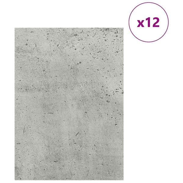 vidaXL Dekor Panels 12 pcs Beton Grå 30 x 42 x 0.27 cm Konstrueret træ