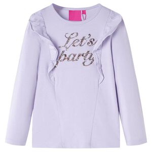 Lang&aelig;rmet T-shirt til b&oslash;rn str. 140 lyslilla