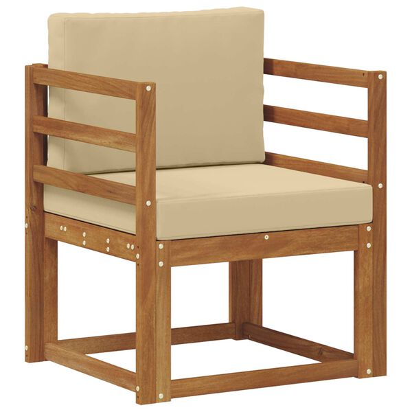 vidaXL Udend&oslash;rs sofa Soli Akacietr&aelig; og polyester Naturfarvet