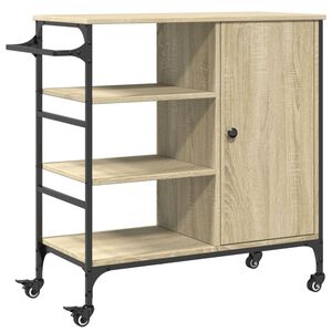 vidaXL k&oslash;kkenvogn 87,5x38,5x84,5 cm konstrueret tr&aelig; sonoma-eg