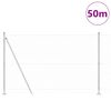 vidaXL Hegnsp&aelig;l S&oslash;lv 50 x 1,4 m (50 mm net) St&aring;l