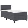 vidaXL LED Box Spring Bed M&oslash;rkegr&aring; og Hvid 90 x 190 cm Velourstof