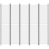 vidaXL 5-panels rumdeler 250x220 cm stof hvid