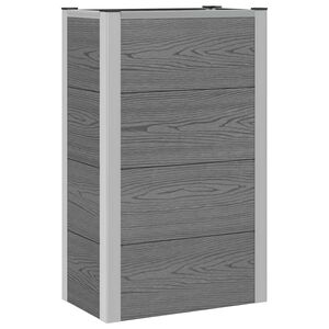 vidaXL H&oslash;jbed Gr&aring; 50 x 30 x 22 cm WPC og Aluminium