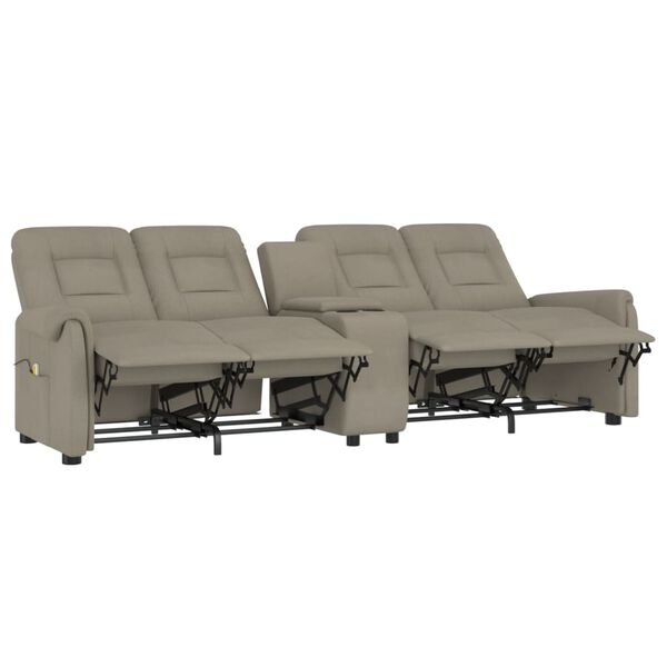 vidaXL 4-personers massagestol med kopholder lysegr&aring;