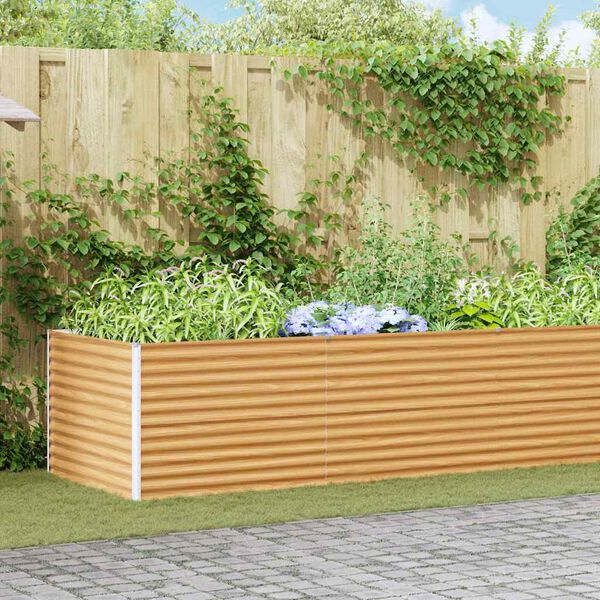 vidaXL Højbed Lys Brun 485 x 100 x 68 cm Galvaniseret stål