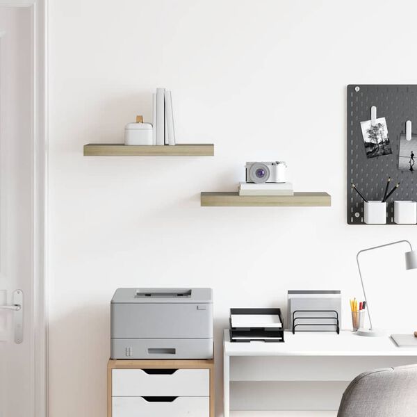 vidaXL v&aelig;ghylder 2 stk. 50x23x3,8 cm MDF egetr&aelig;sfarve