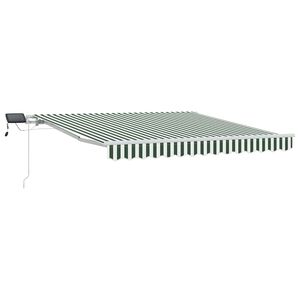 vidaXL Udtr&aelig;kkelig markise Gr&oslash;n og Hvid 300 x 250 cm Stof og aluminium