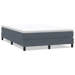 vidaXL kontinentalseng uden madras 140x220 cm fl&oslash;jl m&oslash;rkegr&aring;