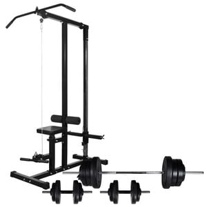 vidaXL styrket&aring;rn med v&aelig;gtstang- og h&aring;ndv&aelig;gts&aelig;t 60,5 kg