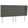 vidaXL sengegavl med kanter 183x23x118/128 cm fl&oslash;jl m&oslash;rkegr&aring;