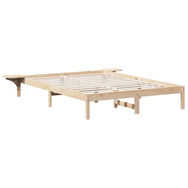 vidaXL Sengestel Naturfarvet 150 x 200 cm Massiv fyrretr&aelig;