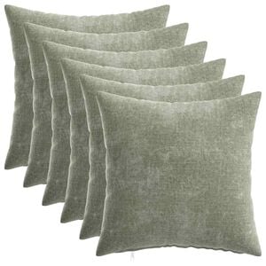 vidaXL Pudebetr&aelig;k 6 stk. HEERLEN Gr&oslash;n 30 x 30 cm Chenille Stof