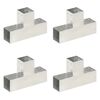 vidaXL stolpebeslag T-form 4 stk. 81x81 mm galvaniseret metal