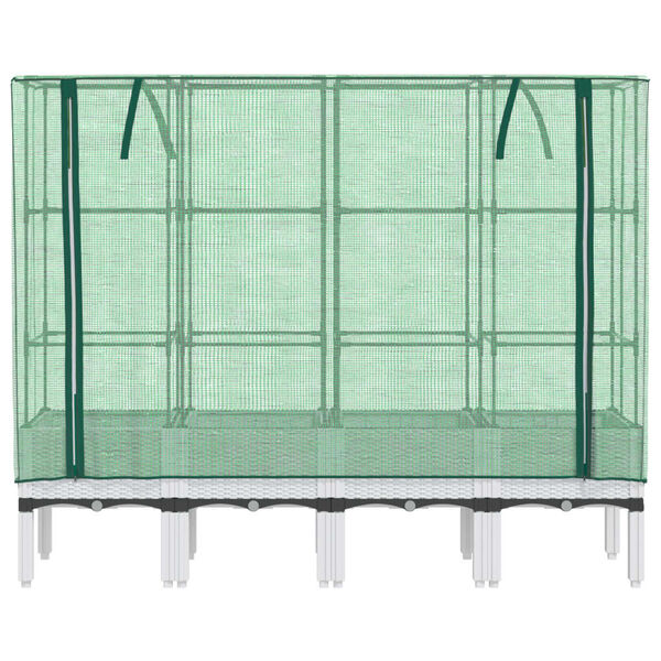 vidaXL h&oslash;jbed med drivhusovertr&aelig;k 160x40x140 cm rattan-look