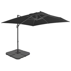 vidaXL haveparasol m. transportabel fod antracitgr&aring;