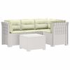 vidaXL 4-personers Have Sofa med Hynder Rattan Look PP Hvid